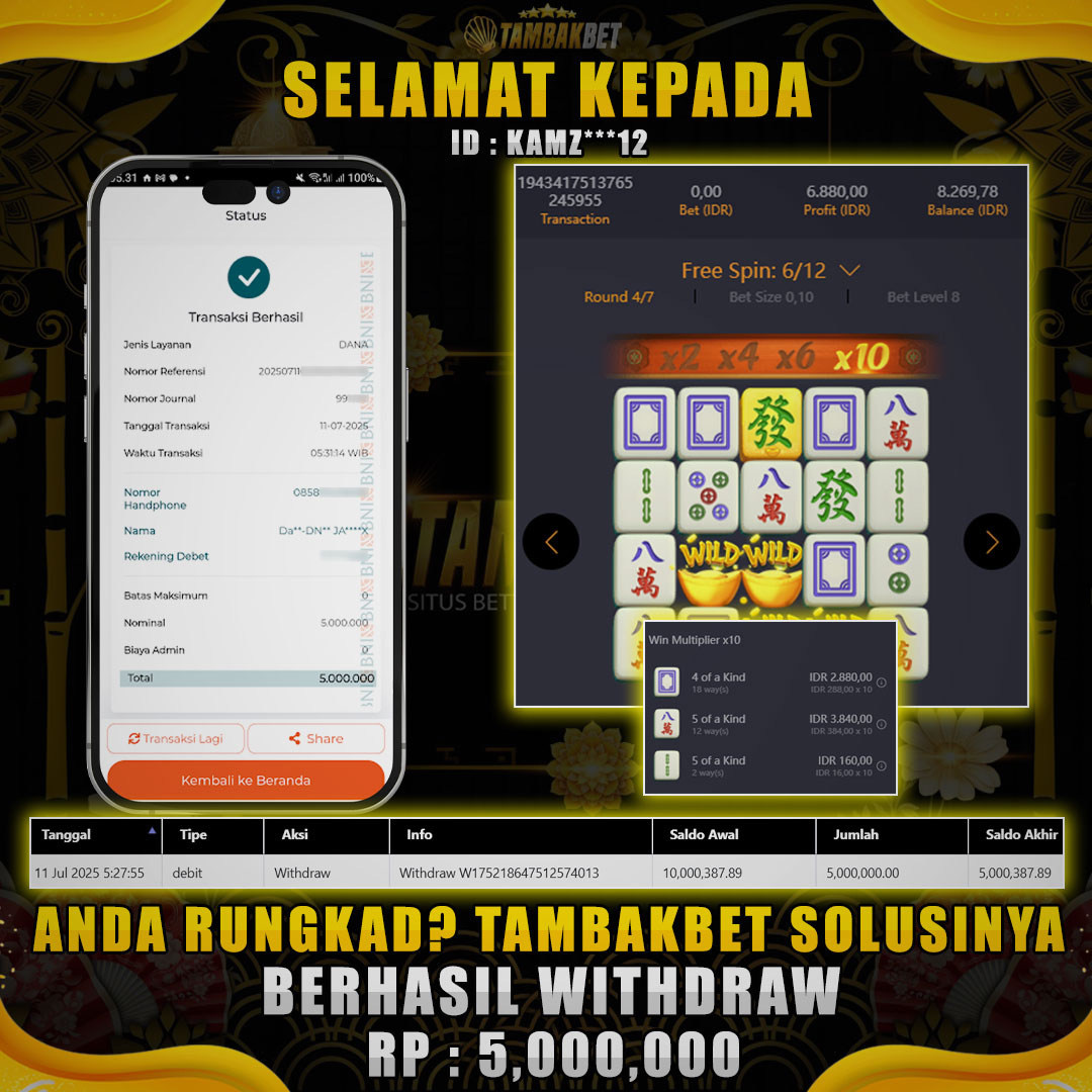 CUAN MAHJONG WAYS DI TAMBAKBET TIADA HENTI