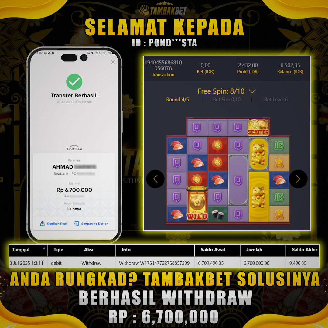 JACKPOT SLOT DI TAMBAKBET GAME LUCKY NEKO