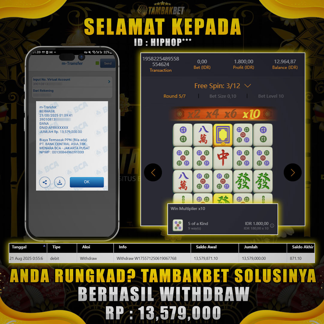 BUKTI JP MEMBER SETIA TAMBAKBET