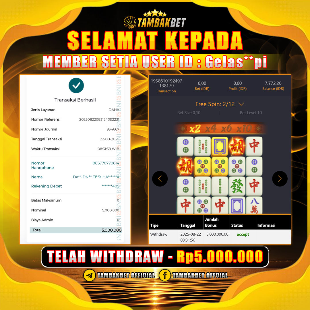 BUKTI JP TAMBAKBET MAHJONG WAYS GACOR