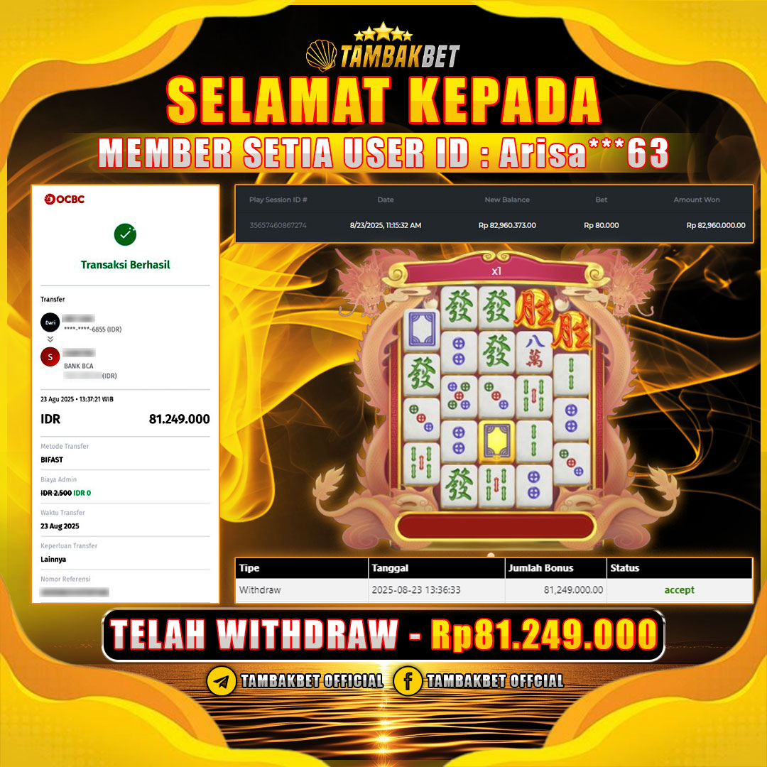 BUKTI JACKPOT MAIN DI MAHJONG WINS 3