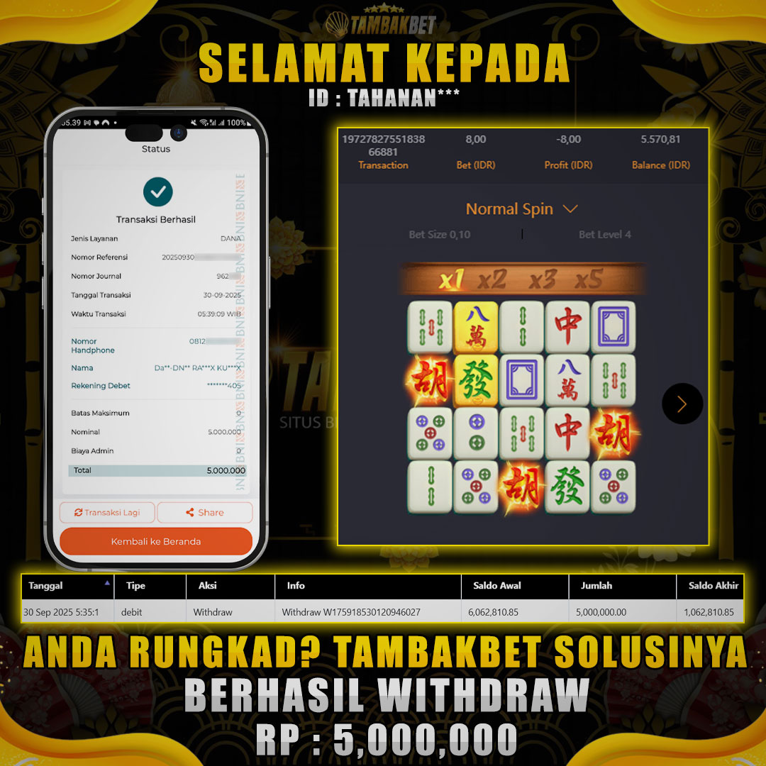 BUKTI JP MEMBER TAMBAKBET MAIN DI MAHJONG WAYS PASTI CUAN
