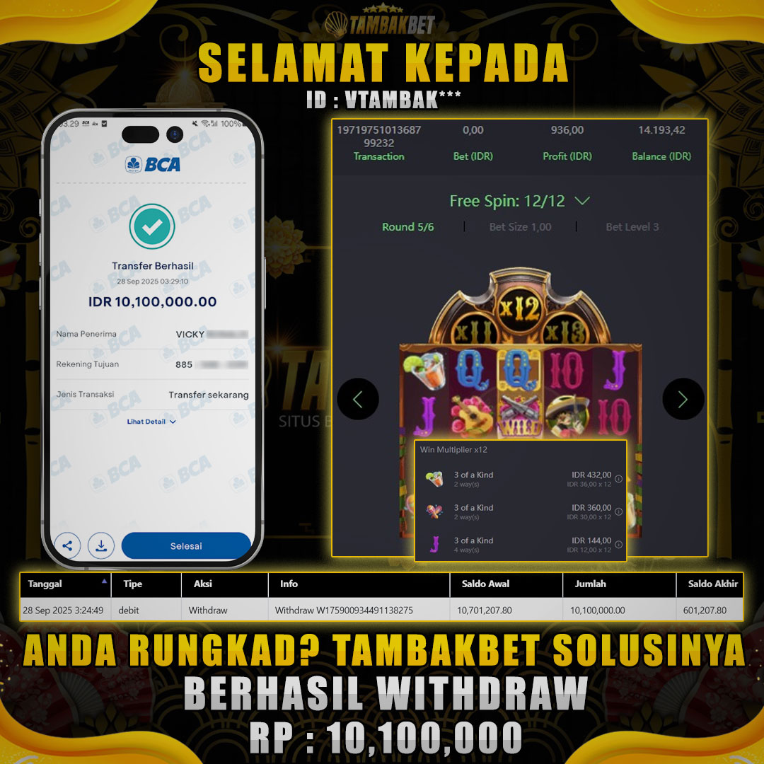 BUKTI JP MEMBER TAMBAKBET MAIN DI WILD BANDITO CUY