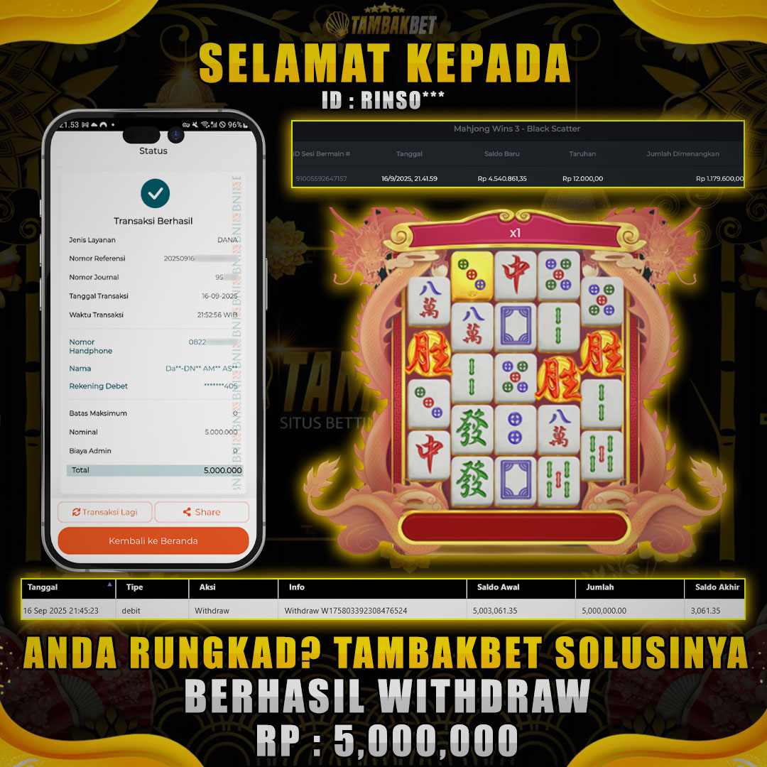 BUKTI JACKPOT MAIN DI MAHJONG WINS 3 BLACK SCATTER  