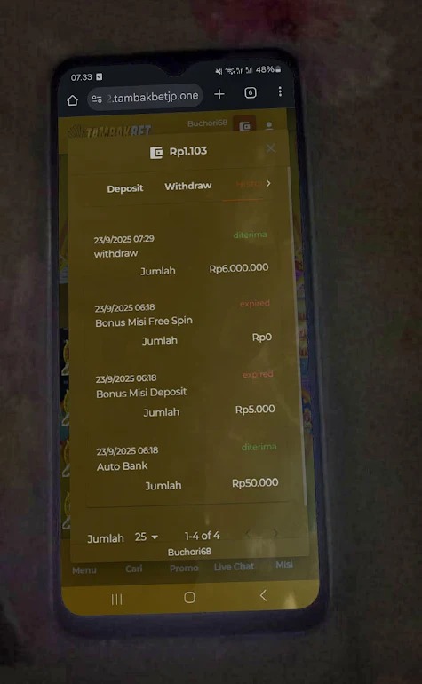 LAPORAN JEPE MEMBER TAMBAKBET DARI SERANG