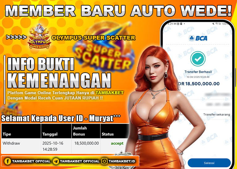 BUKTI JP MEMBER TAMBAKBET BERMAIN DI GATES OF OLYMPUS SUPER SCATTER MENGAMUK SIANG INI