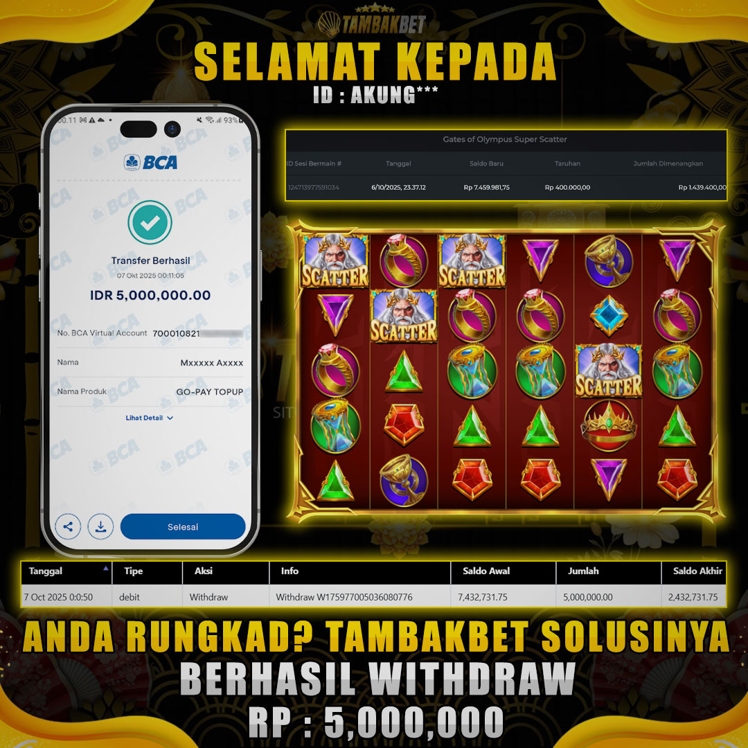BUKTI JP MEMBER TAMBAKBET DARI SISAH SALDO KEMARIN MAKIN GACOR !