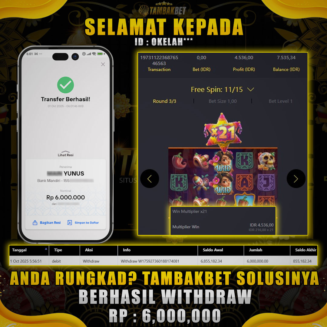 BUKTI JP MEMBER TAMBAKBET MAIN SEKALI WEDE BERKALI KALI