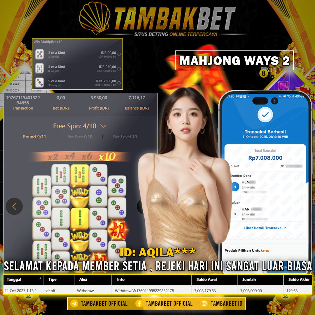 BUKTI JP MEMBER TAMBAKBET MAHJONG WAYS 2 PECAH LAMPU KAKAK