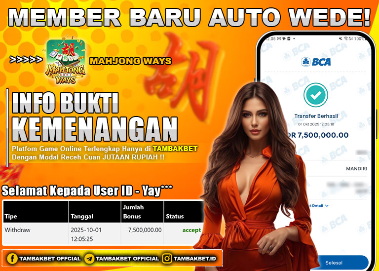 BUKTI JP MEMBER TAMBAKBET SIANG INI BERMAIN DI MAHJONG WAYS
