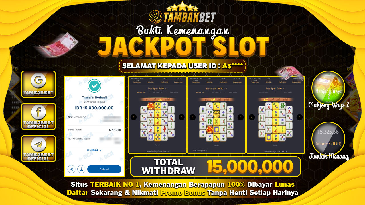 BUKTI JACKPOT SIANG INI DI GAME MAHJONG WAYS 2 
