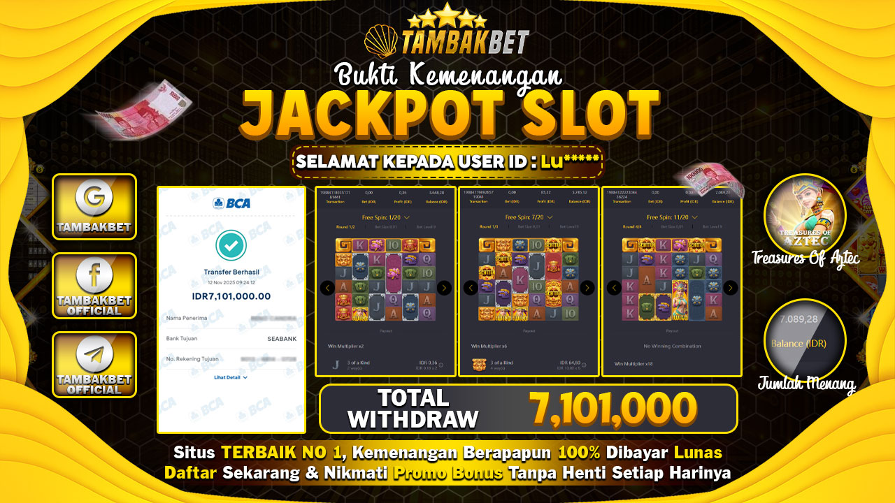 HARI INI DAPAT HASIL JACKPOT MAIN DI TAMBAKBET