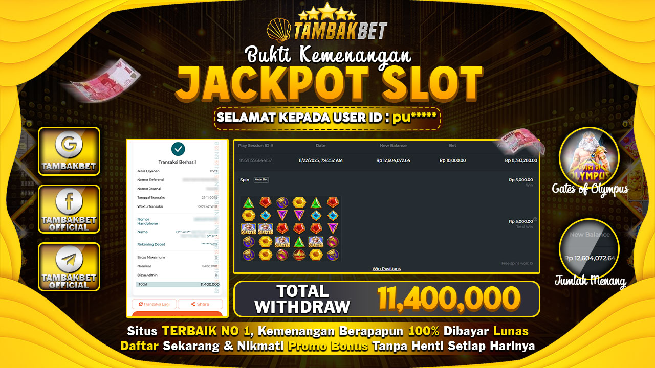 JACKPOT NYA NGALIR TERUS MAIN DI TAMBAKBET