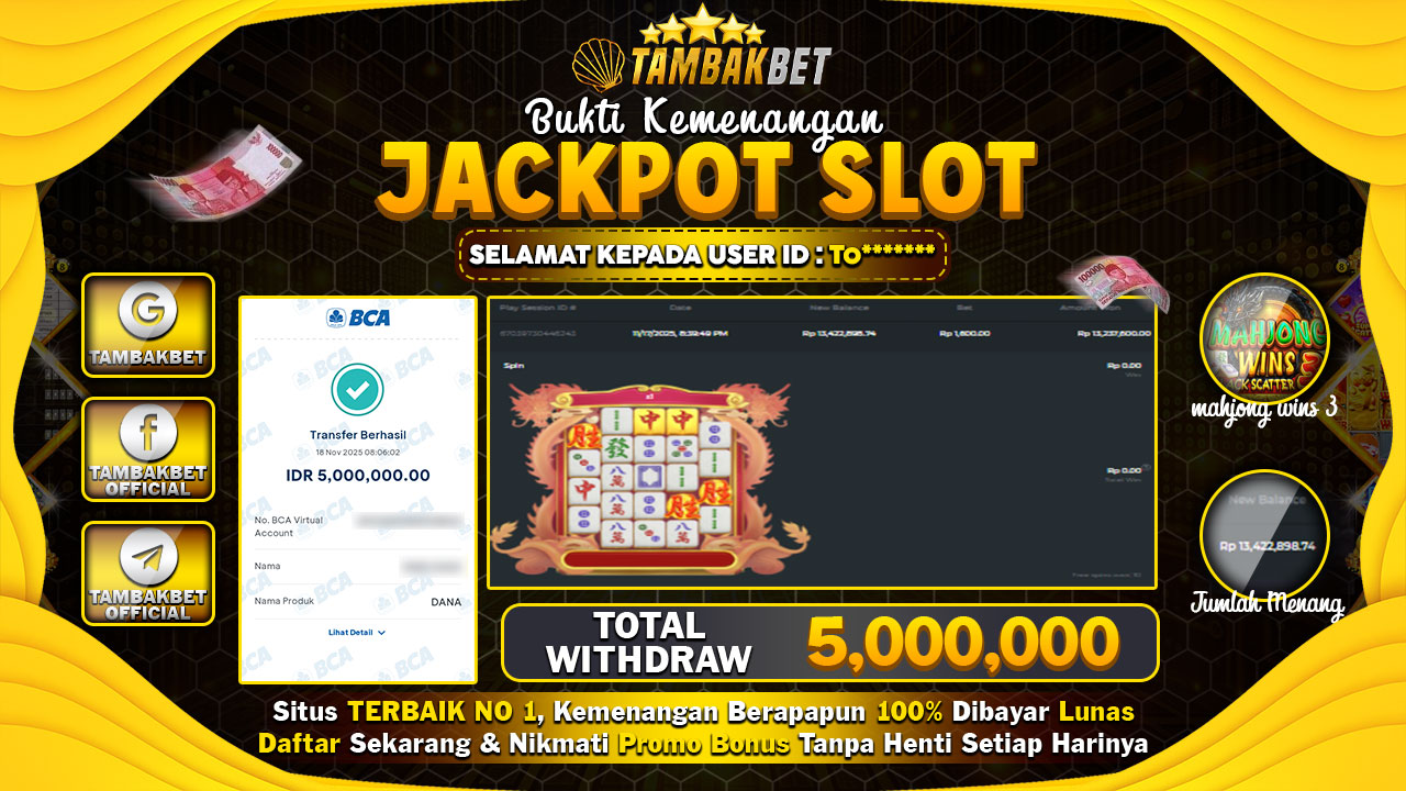 MAIN DI TAMBAKBET JACKPOT NYA GAK PAKE LAMA